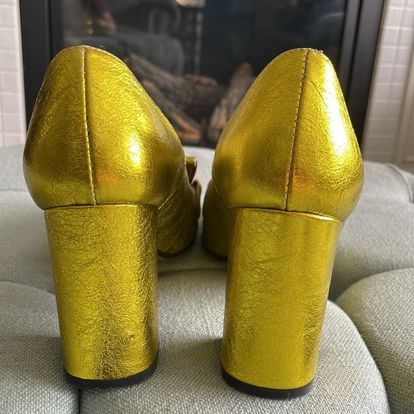 Jonak Story Yellow Metallic Block Heels - Picture 6 of 16